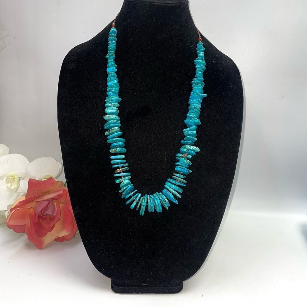 GORGEOUS!!🔥 Kingman Turquoise Beaded Necklace 28”